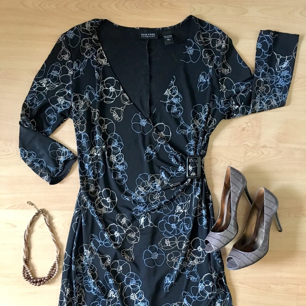 New York and Company faux wrap dress size L